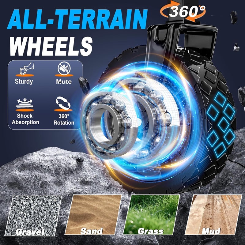 Eworld Collapsible Wagon Cart – 380LBS Folding Beach Utility Wagon, Portable Grocery & Transport Cart for Beach, Camping, Garden & Shopping - Image 5